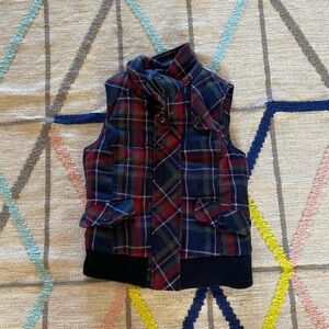 vintage plaid wool vest